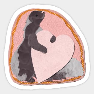 Paper Craft Valentine's Skunk Sticker